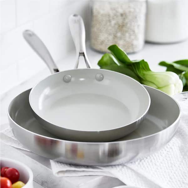 2 Piece GreenLife Stainless Pro Fry Pans