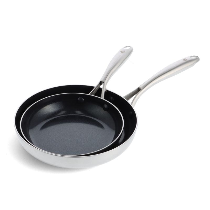 Signature Stainless Steel 2-Piece Nonstick Fry Pan Set