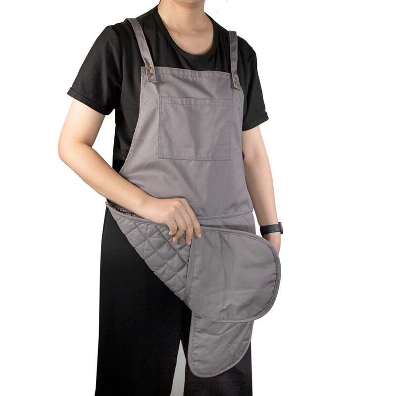 Apron w/ Built-in Oven Mitts Gray A679472