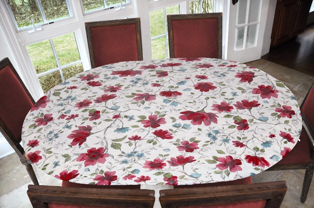 Flannel Backed Vinyl Fitted Table Covers 48" x 68" Oblong / Watercolor Floral ETWCF78