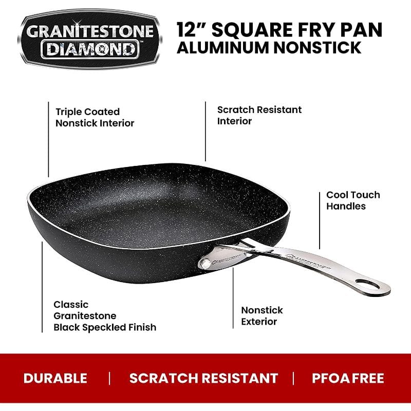 GraniteStone Diamond Non-Stick Square Fry Pans