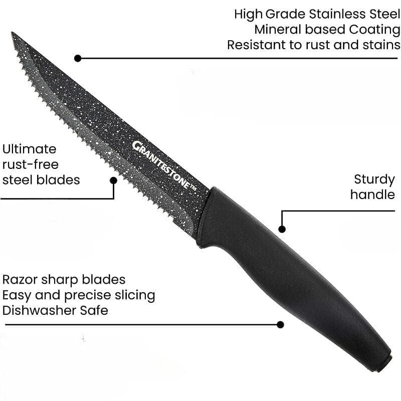 GraniteStone Nutriblade 6 Piece Non-Stick Steak Knives