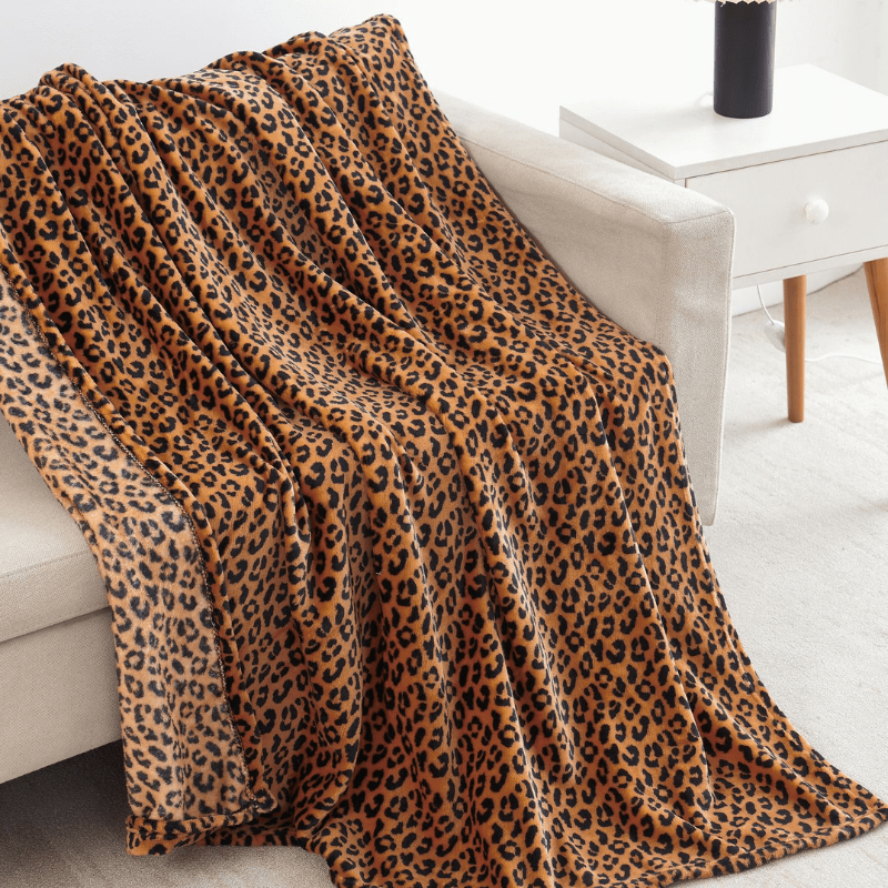 Leopard Print Velvet Throw VELTH-LEO