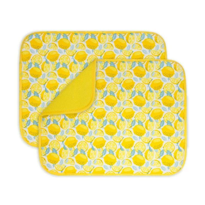 Reversible Dish Drying Mats 2 Pack Lemon A680119