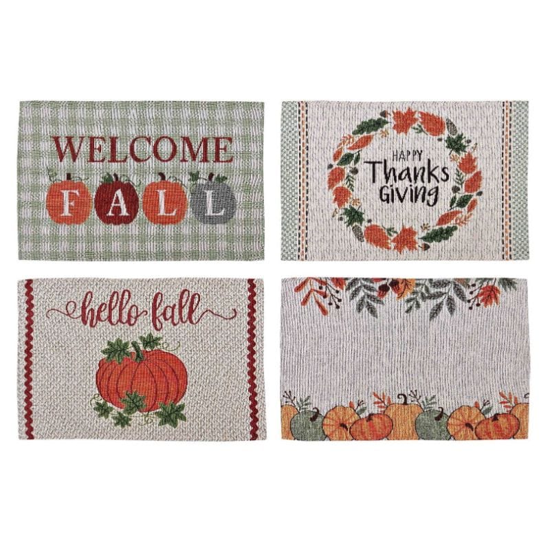 Set of 4 Harvest Bounty Tapestry Placemats