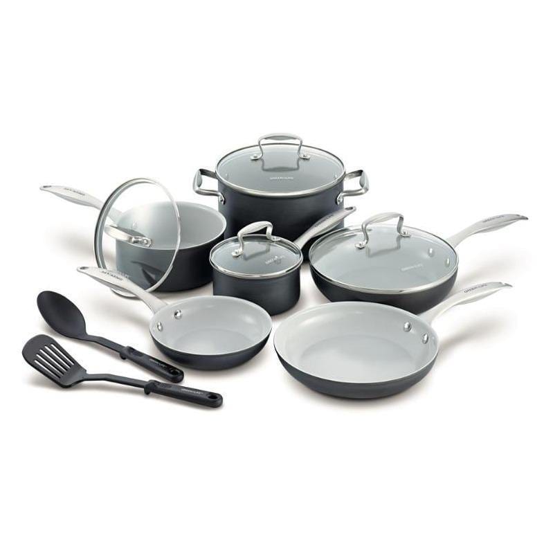 12 Piece GreenLife Classic Pro Hard Anodized Cookware Set CC000801-001