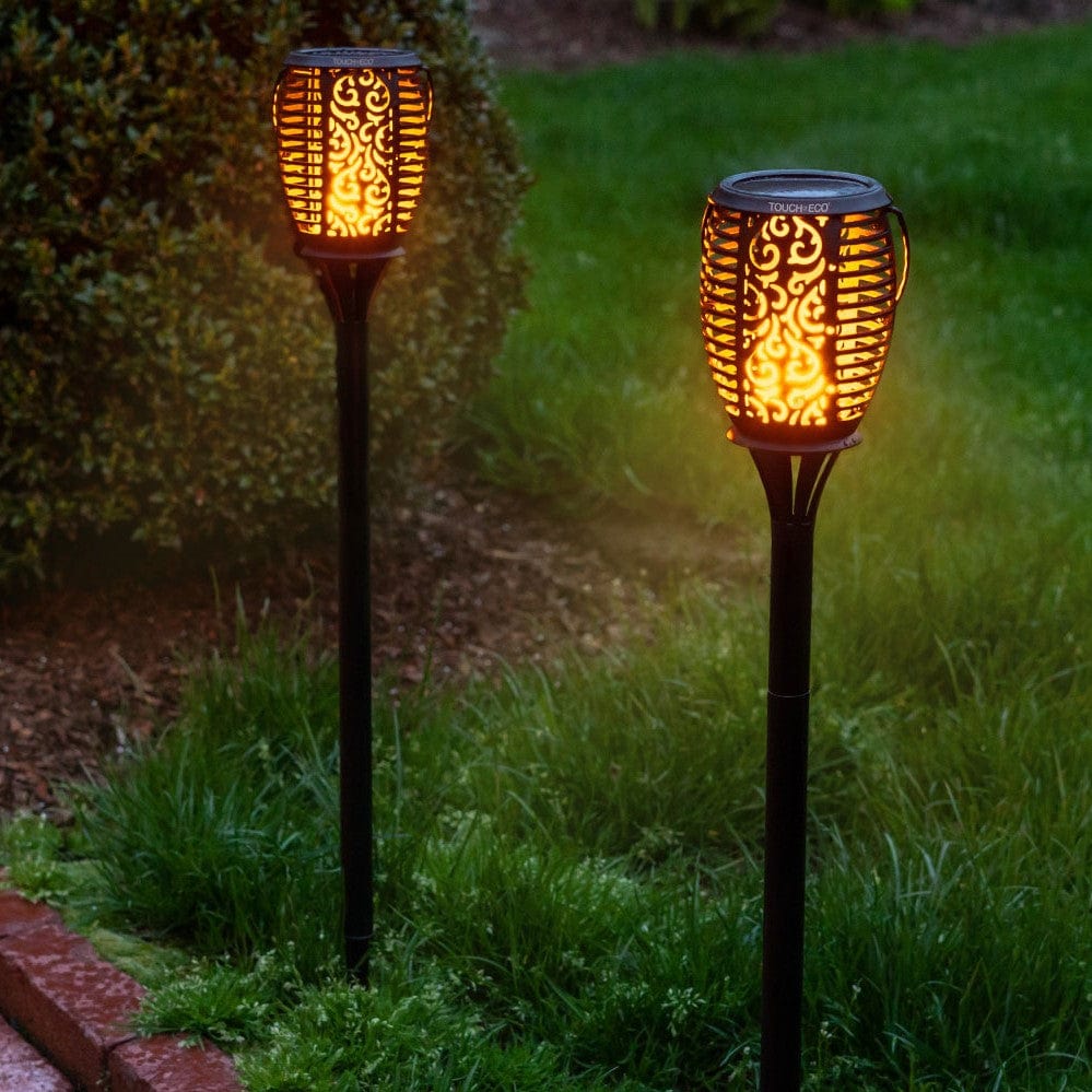 2 Piece Solar LED Flickering 26" Torch Stake Lights TOE305-2