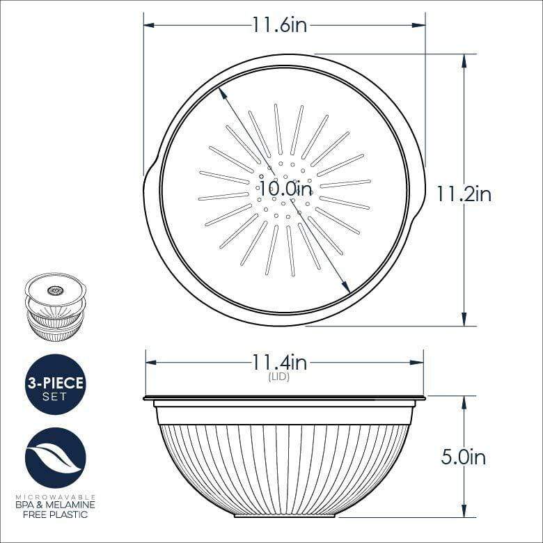 3 in 1 Colander, Bowl and Cover Set 69700M