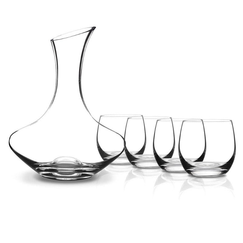 5 Piece Stemless Wine Glass Decanter Set PG20013