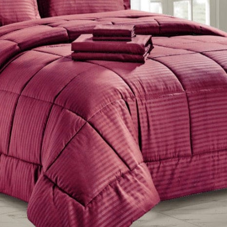 8 Piece Embossed Dobby Stripe Bed in a Bag