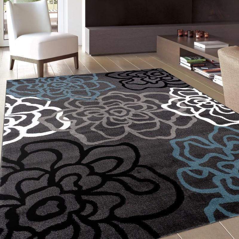 Alpine Abstract Modern Floral Area Rugs