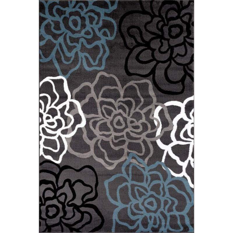Alpine Abstract Modern Floral Area Rugs 3' X 5' 108 Grey 3 X 5