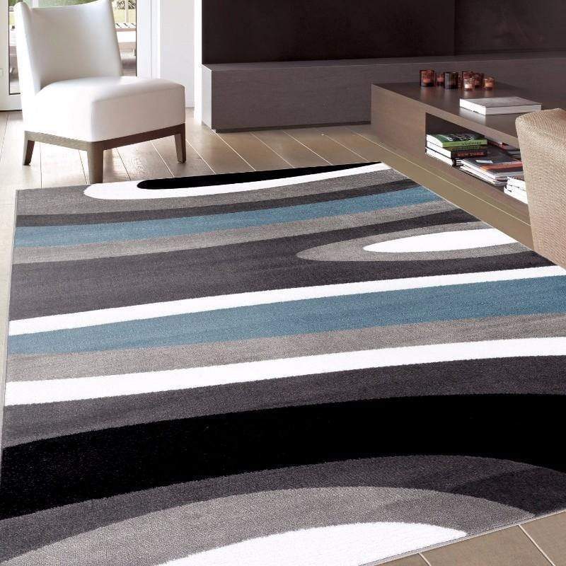 Alpine Abstract Modern Waves Area Rugs