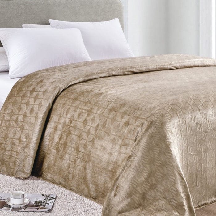 Amrani Microplush Soft Bedcover Blanket Taupe / Queen 014328