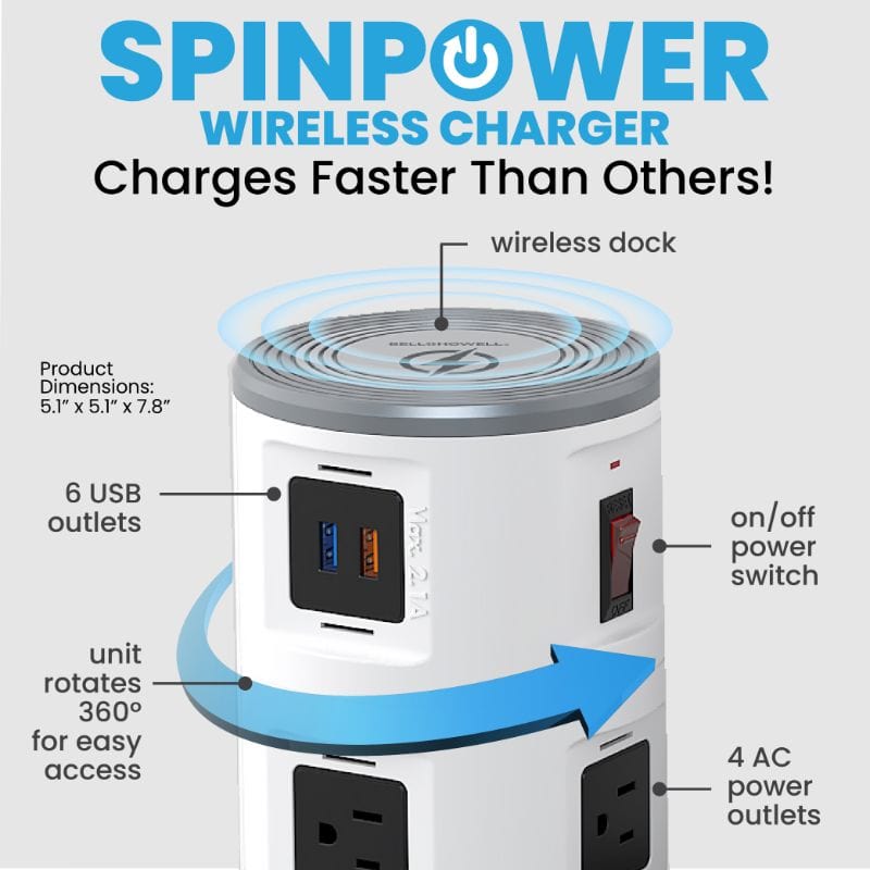 Bell+Howell Spin Power Wireless Charging Station EM7896