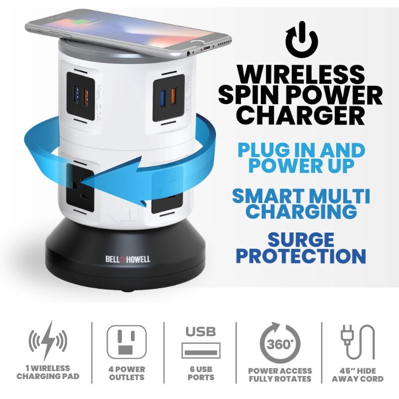 Bell+Howell Spin Power Wireless Charging Station EM7896