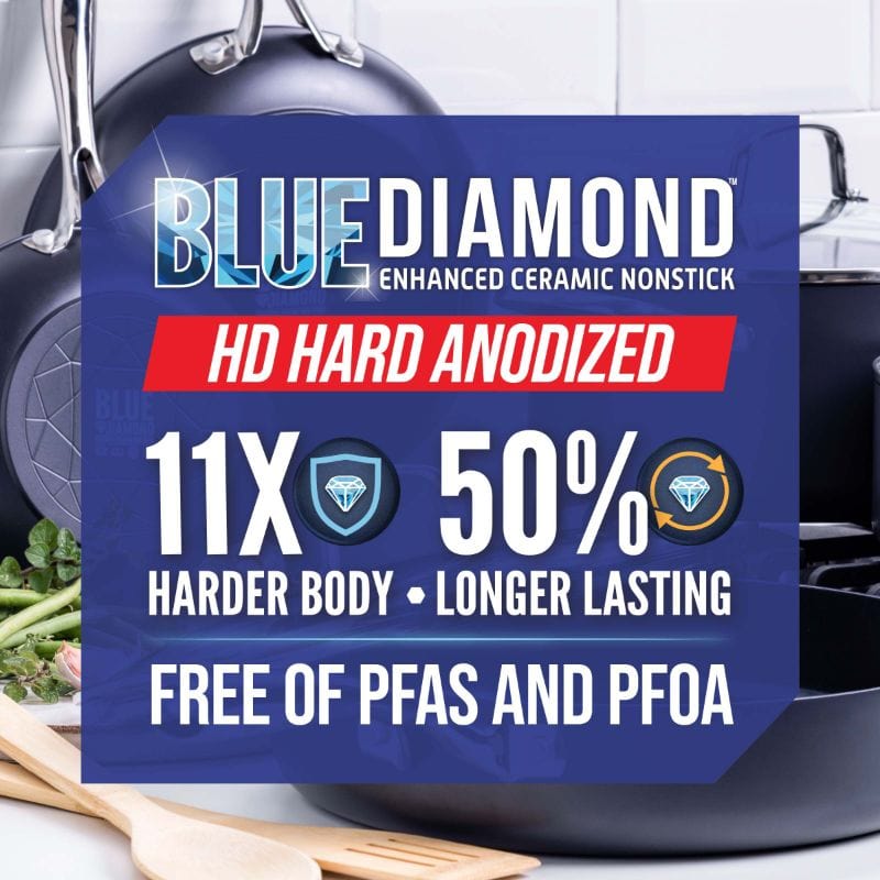 Blue Diamond Cookware Diamond Infused Ceramic Nonstick 10 Frying Pan  Skillet, PFAS-Free, Dishwasher Safe, Oven Safe, Blue