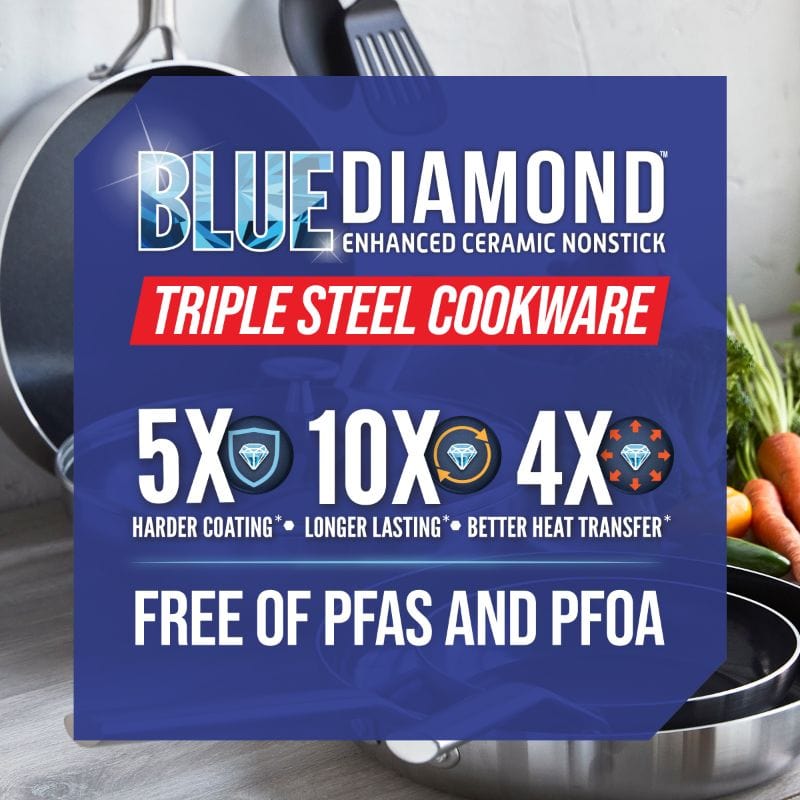 Blue Diamond Triple Steel 2 Piece Fry Pan Set CC003690-001