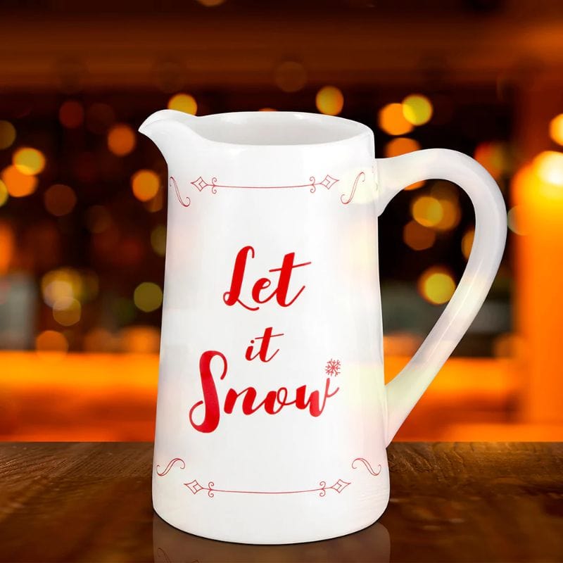 Ceramic 1.85Q Pitcher w/ Holiday Print and Message PG94080