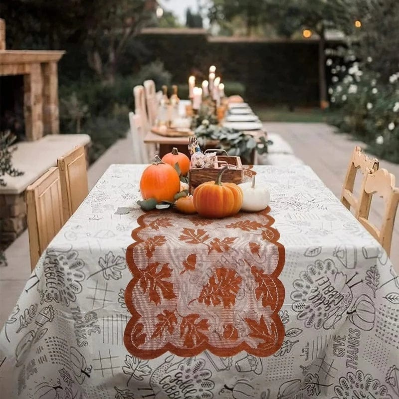 Fall Maple Leaf Lace Table Runner F-820