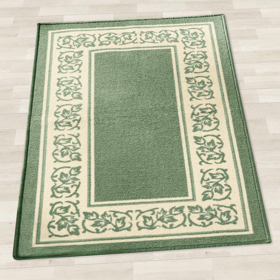 Floral Border Area Rugs 20" x 30" / Green FLO-20X30-GN