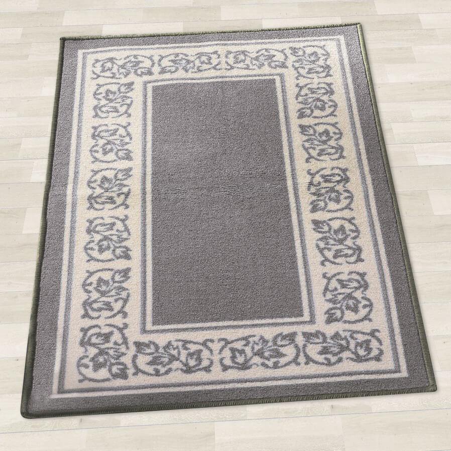 Floral Border Area Rugs 20" x 30" / Grey FLO-20X30-GY