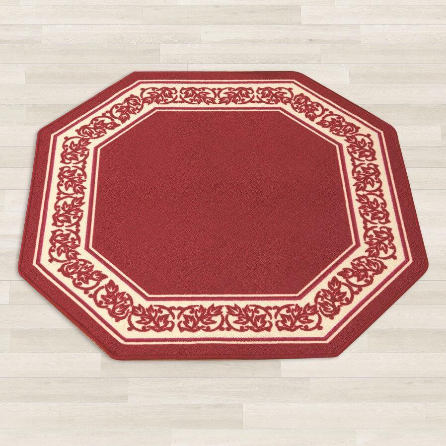 Floral Border Octagon Accent Rug
