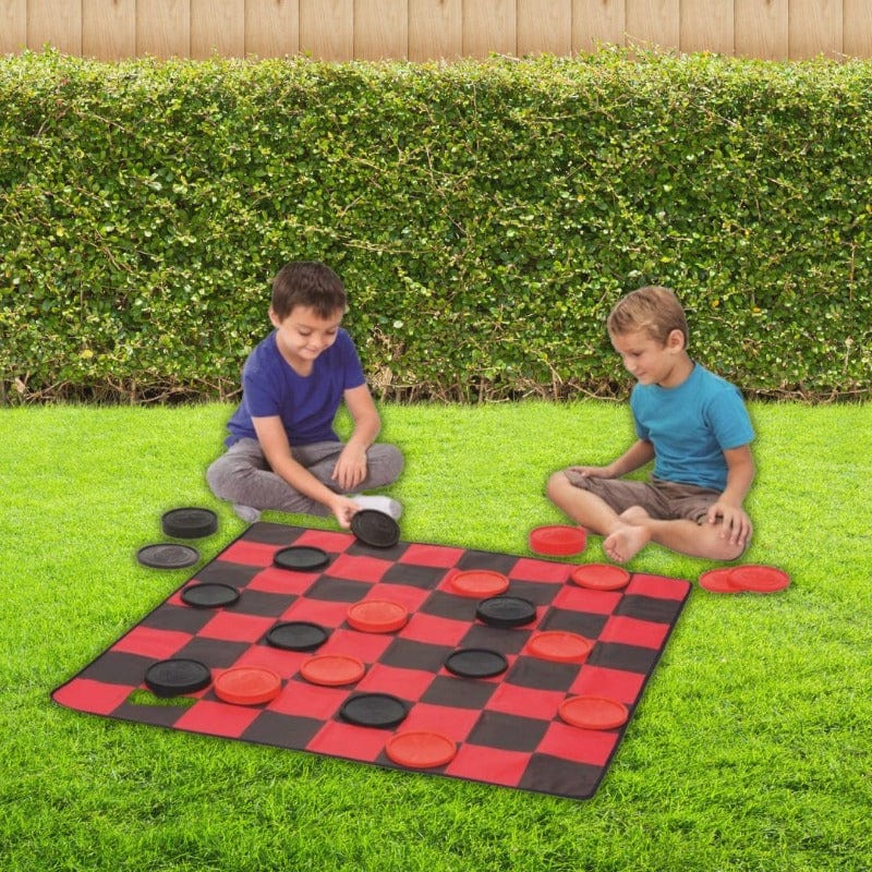 Giant 3 in 1 Checkers & Tic Tac Toe Game Play Set 5352