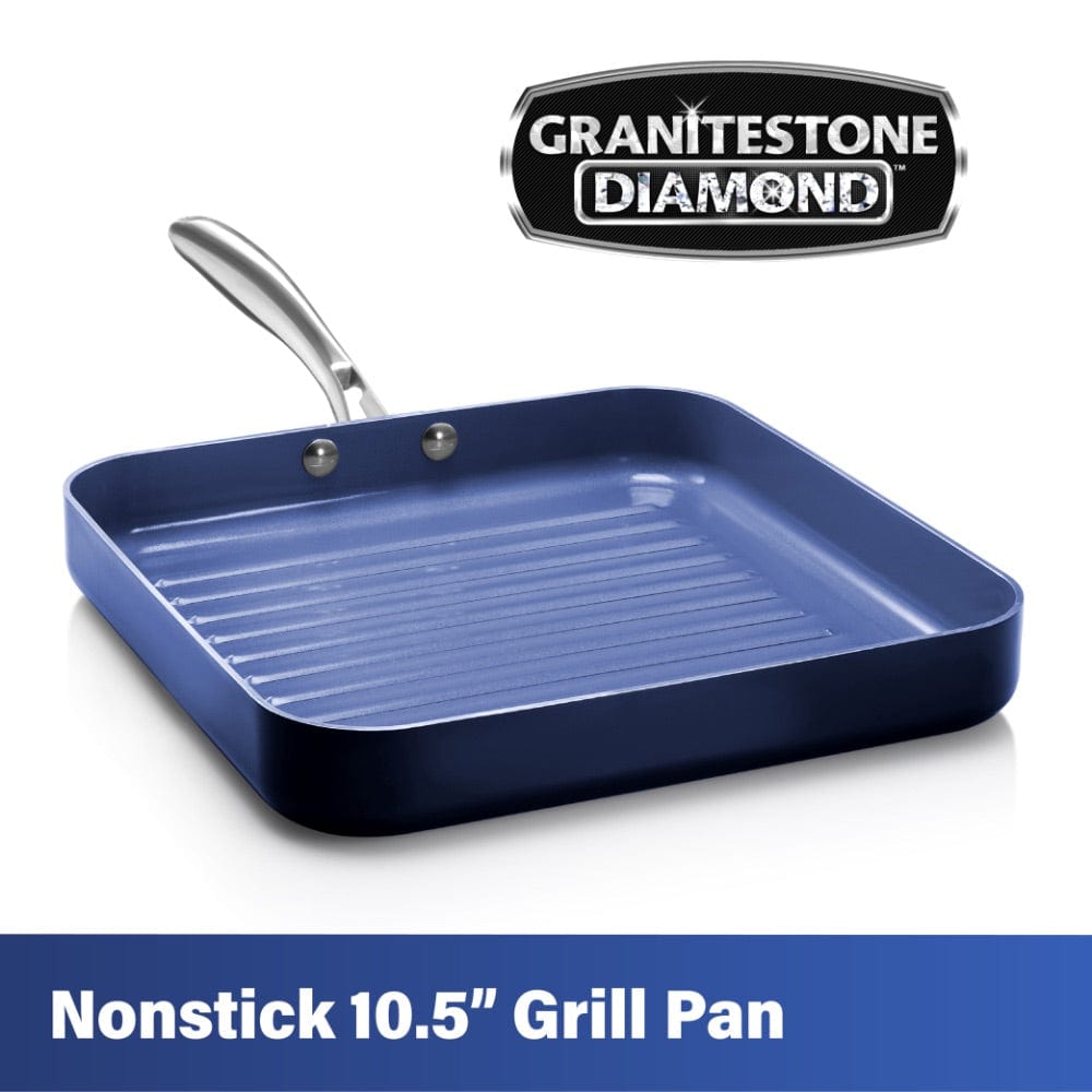 GraniteStone Blue 10.5’’ Nonstick Grill Pan Blue EM7384