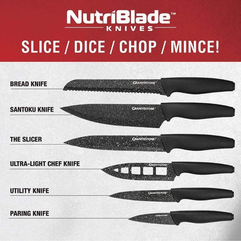 GraniteStone Nutriblade 6 Piece Non-Stick Knife Set EM7665