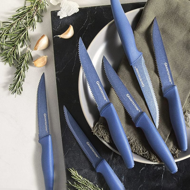 Non-Stick Steak Knives - Set of 6 | Non-Stick Steak Knives Constructed from Superior Stainless Steel with A Protective, Non-Stick coating. Includes