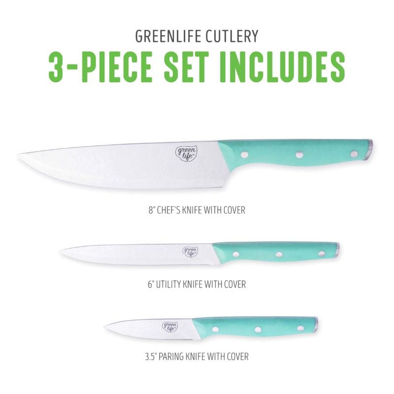 GreenLife High-Carbon Stainless Steel 3pc. Cutlery Set