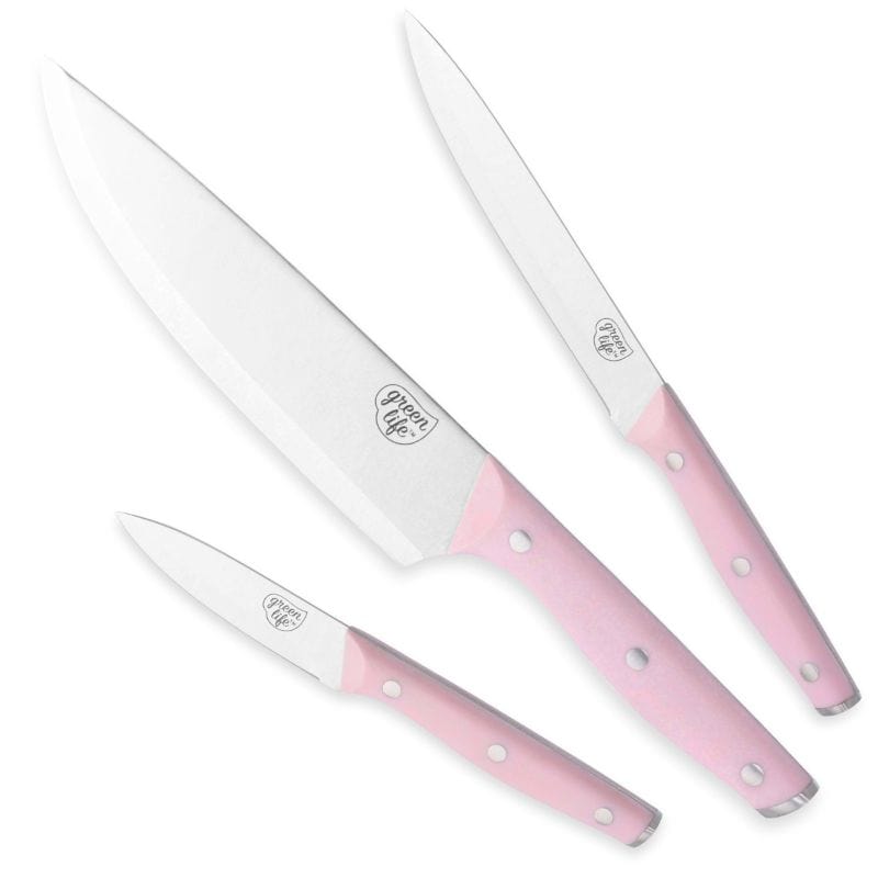 GreenLife High-Carbon Stainless Steel 3pc. Cutlery Set Pink CC005805-001