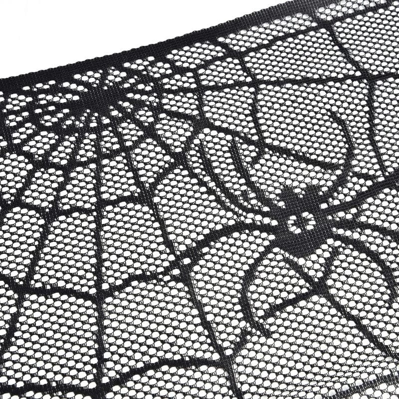 Halloween Lighted Spider Web Mantel Scarf F-636