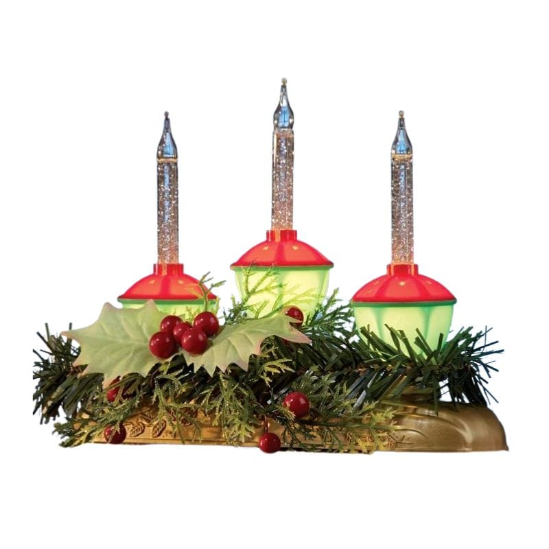 Lighted Holiday Triple Bubble Light Centerpiece L8671