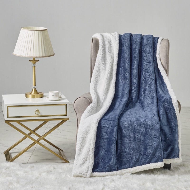 Louvre 50" x 60" Sherpa Throws Navy 012539