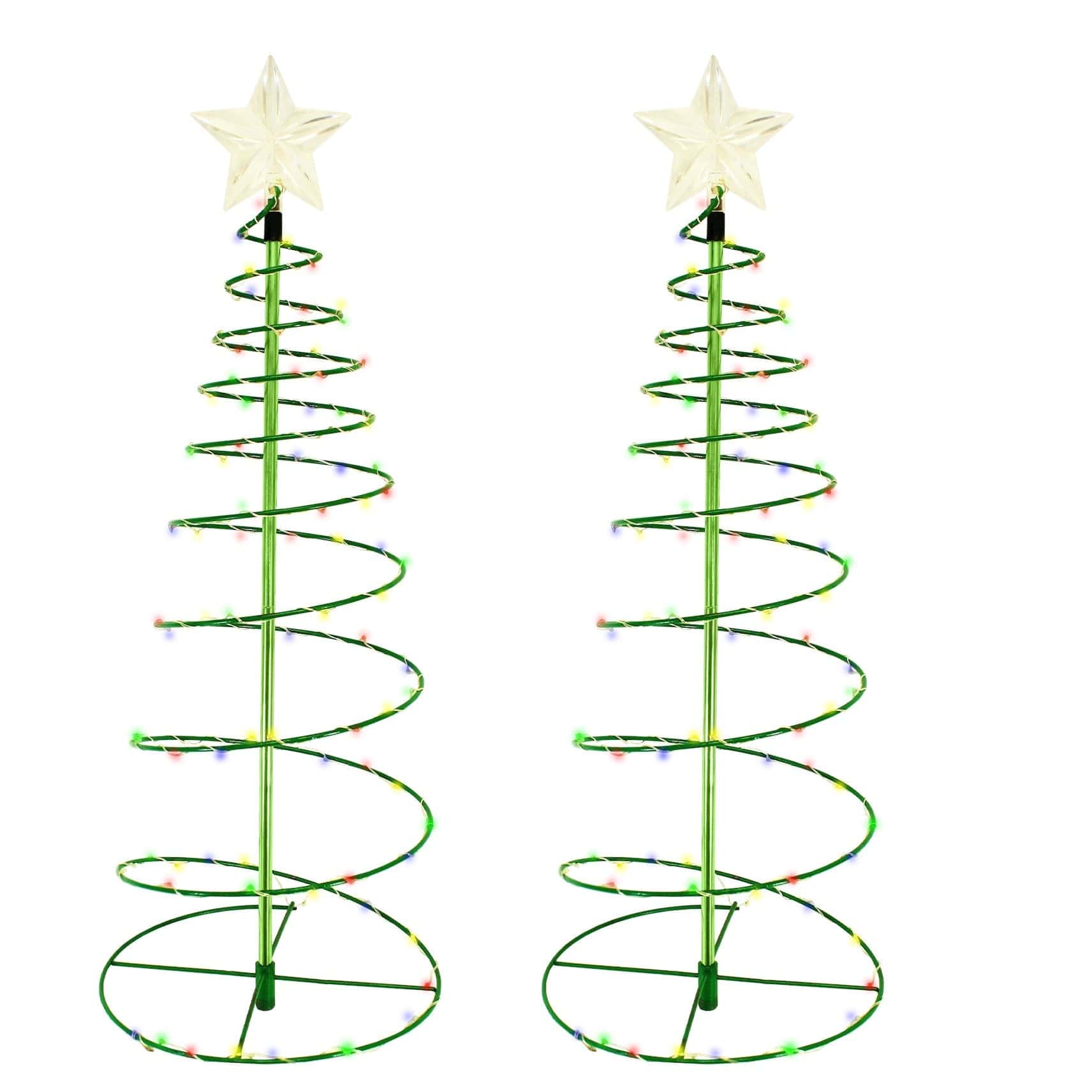Merrylite Solar LED Metal Christmas Tree Decoration Multicolor / 2 Ft / 2-Pack TOE273