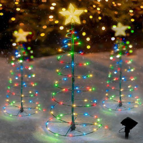 Merrylite Solar LED Metal Christmas Tree Decoration Multicolor TOE271