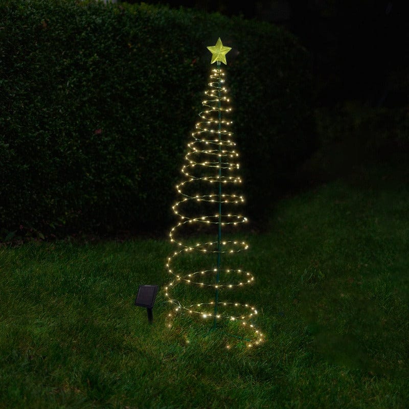 Merrylite Solar LED Metal Christmas Tree Decoration White / 4 Ft / Single Pack TOE372