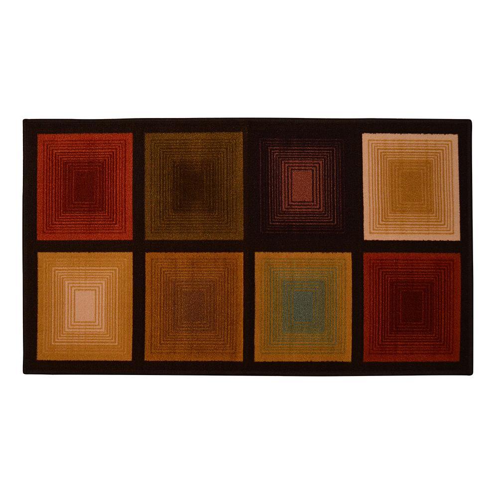 Optic Squares Area Rugs 26" x 45" / Brown OPT-26X45