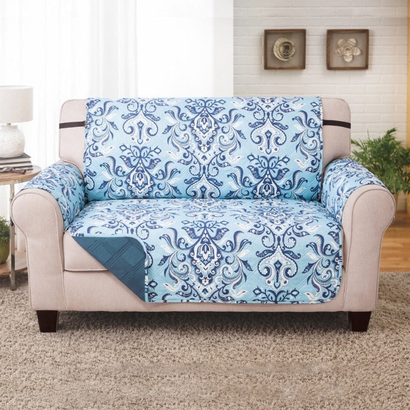 Quilted Loveseat Furniture Protectors Jory Blue 703537