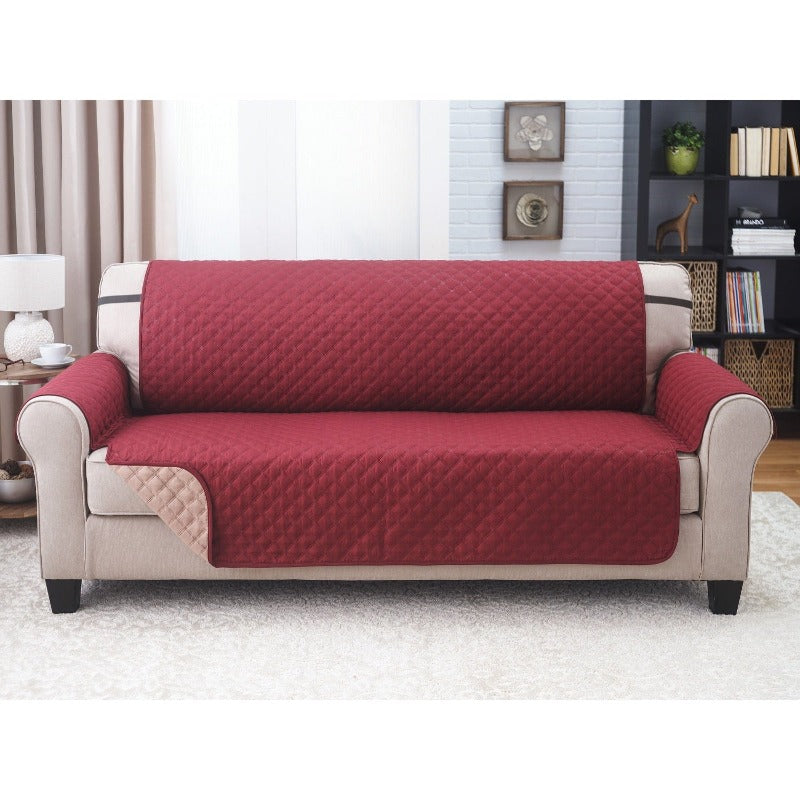 Quilted Sofa Slipcover Protectors Wine 700437