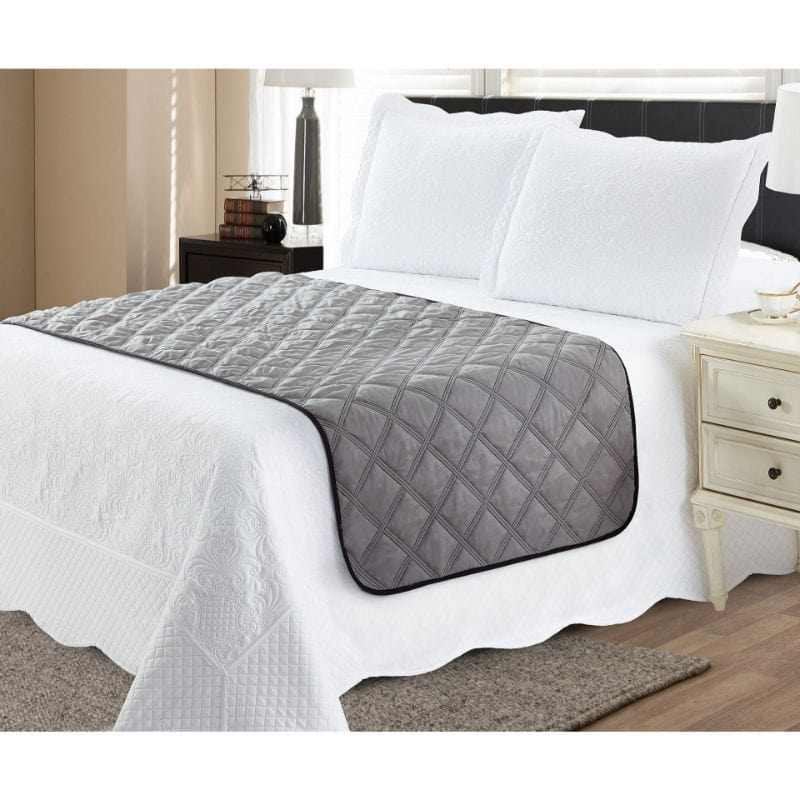 Reversible Stitched Bed Protector- Black/Grey
