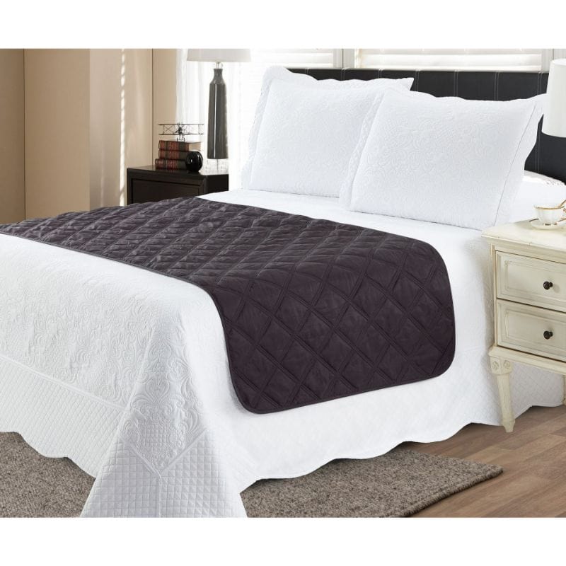 Reversible Stitched Bed Protector- Black/Grey Black Grey / Full/Queen 704541