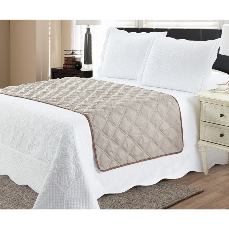 Reversible Stitched Bed Protector - French Damask