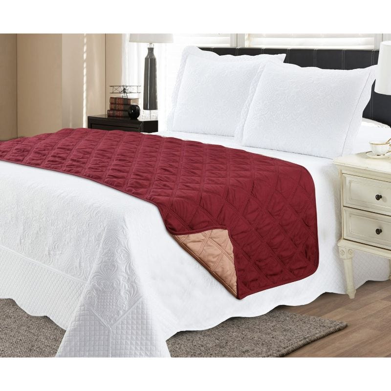 Reversible Stitched Bed Protector - French Damask
