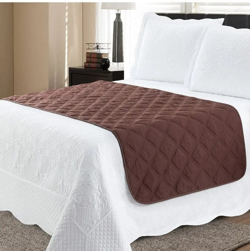 Reversible Stitched Bed Runner Protector - Chocolate Chocolate / Full/Queen 704534