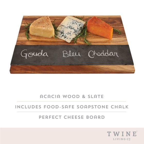 Rustic Farmhouse Wood and Slate Serving Board 3412