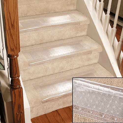 Set of 2 Non-Slip See Through Carpet Stair Treads K7651
