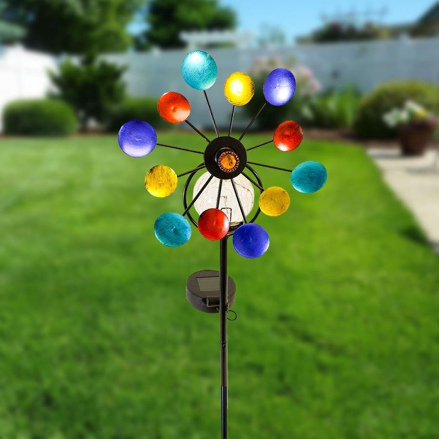 Solar LED Garden Wind Spinners with Light Whirlwind TOE239
